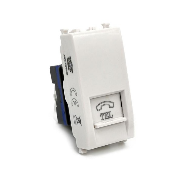 Presa RJ11 6/4 Bianca Compatibile Plana